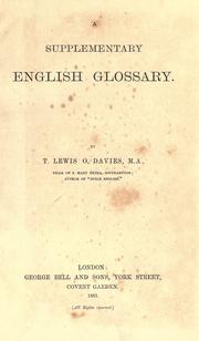 Cover of: A supplementary English glossary