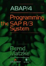 Cover of: ABAP/4, programming the SAP R/3 system
