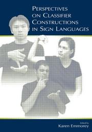 Cover of: Perspectives on Classifier Constructions in Sign Languages