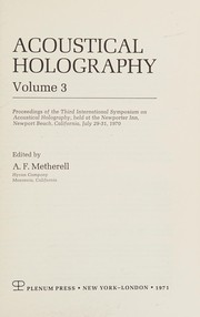 Cover of: Acoustical Holography