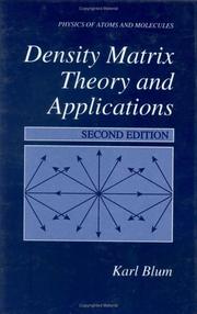 Cover of: Density matrix theory and applications