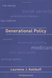 Generational Policy (Cairoli Lectures) by Laurence J. Kotlikoff