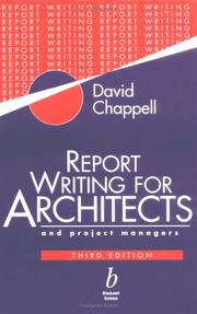 Report Writing for Architects and Project Managers David Chappell