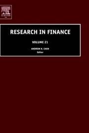 Research in Finance, Volume 21 Andrew H. Chen