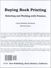 Buying Book Printing Selecting and Working With Printers Dan Poynter