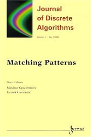 Matching Patterns (Journal of Discrete Algorithms) Maxime Crochemore