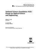 National Science Foundation (Nsf) Forum on Optical Science and Engineering: 11-12 July 1995 San Diego, California (Proceedings of Spie) National Science Foundation (Nsf) Forum on Optical Science and enginee, William H. Carter and Society of Photo-Optical Instrumentation Engineers