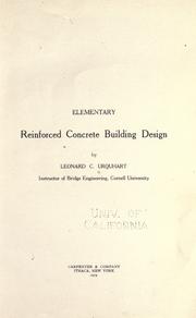 Elementary reinforced concrete building design .. Leonard Church Urquhart