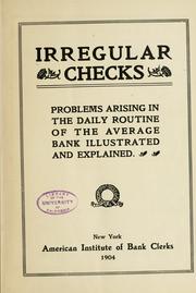 Irregular checks .. American Institute of Bank Clerks