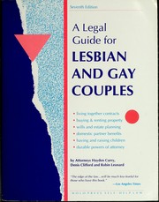 Cover of: A Legal Guide for Lesbian and Gay Couples by Hayden Curry, Frederick Hertz, Denis Clifford, Emily Doskow, Robin Leonard