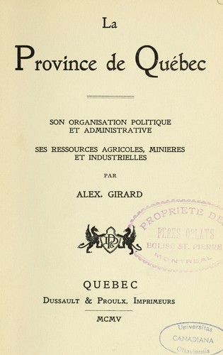 La province de Québec by Alex Girard