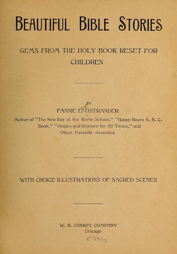 Beautiful Bible stories by Fannie Eliza Ostrander