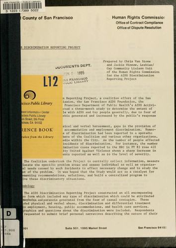 AIDS Discrimination Reporting Project by Chris Van Stone