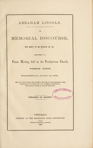 Abraham Lincoln by Thomas Mears Eddy