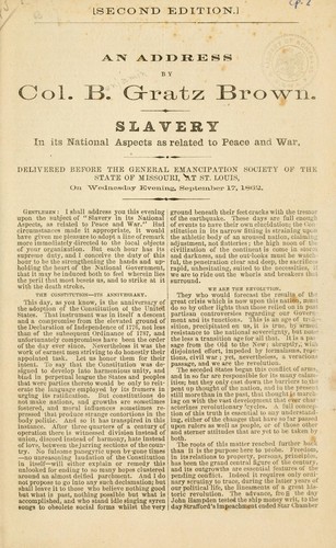 An address by Col. B. Gratz Brown by B. Gratz Brown