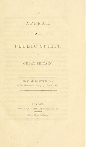An appeal to the public spirit of Great Britain by Marsh, Charles