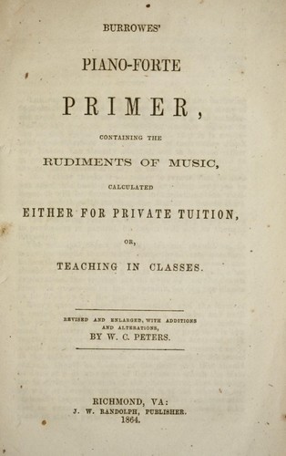 Burrowes' piano-forte primer by J. F. Burrowes