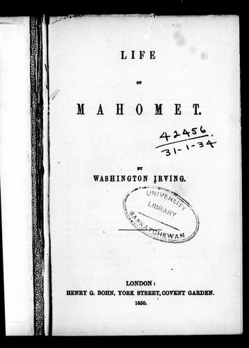 Life of Mahomet by Washington Irving