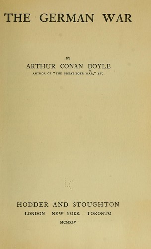 The German war by Sir Arthur Conan Doyle