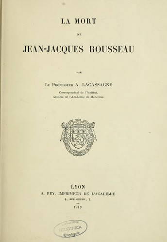 La Mort de Jean-Jacques Rousseau by Alexandre Lacassagne