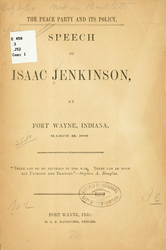 The peace party and its policy by Isaac Jenkinson