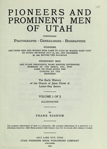 Pioneers and prominent men of Utah, Frank Esshom