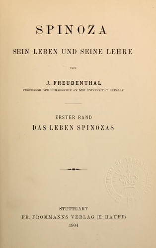 Spinoza by Jacob Freudenthal