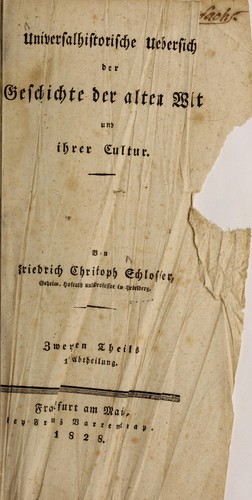 Der Geschichte der alten Welt und ihrer Cultur by Friedrich Christoph Schlosser