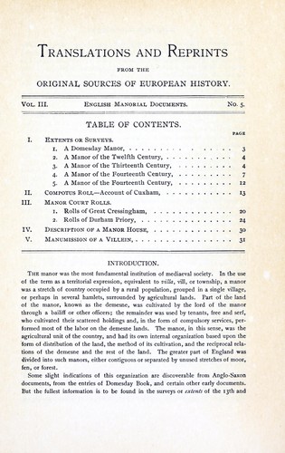English manorial documents by Edward Potts Cheyney