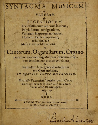 De organographia by Michael Praetorius