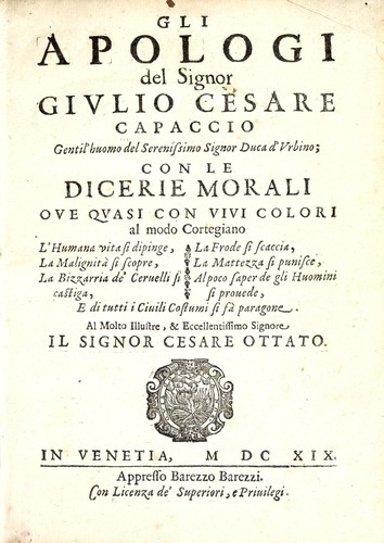 Gli apologi del signor Giulio Cesare Capaccio by Giulio Cesare Capaccio