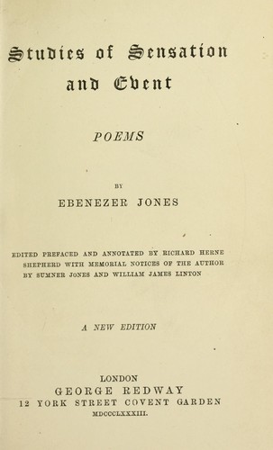Studies of sensation and event by Ebenezer Jones