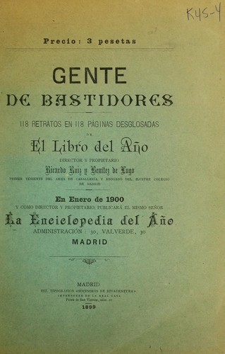 Gente de bastidores by Ricardo Ruiz y Beni tez de Lugo