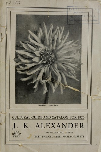 Cultural guide and catalog for 1920 by J.K. Alexander (Firm)