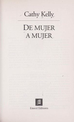 de Mujer A Mujer by Cathy Kelly