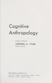 Cognitive Anthropology by Stephen A. Tyler, S. A. Tyler