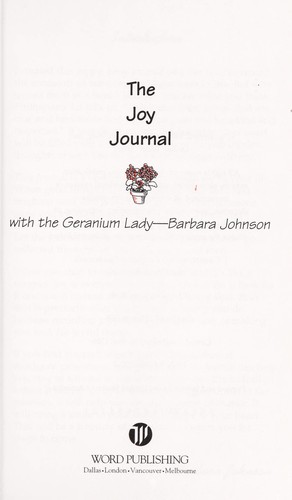 Joy journal : with the geranium lady by