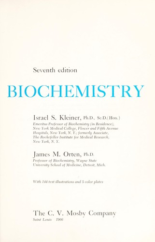 Biochemistry by Israel Simon Kleiner