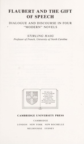 Flaubert and the gift of speech by Stirling Haig
