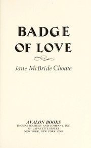 Badge of Love (Avalon Career Romances) by Jane McBride Choate