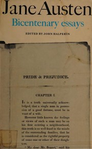 Jane Austen Bicentenary Essays by Jane Austen, John Halperin