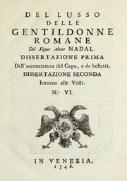 Cover of: Del lusso delle gentildonne romane
