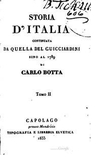 Cover of: Storia d'Italia continuata da quella del Guicciardini sino al 1789