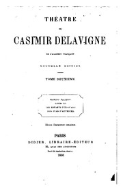 Cover of: Théâtre de Casimir Delavigne. by Casimir Delavigne