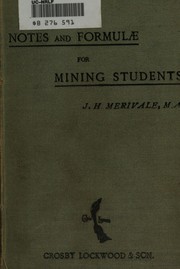 Cover of: Notes and formulae for mining students.