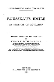 Cover of: Émile, Or Treatise on Education by Jean-Jacques Rousseau