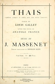 Cover of: Thaïs by Jules Massenet