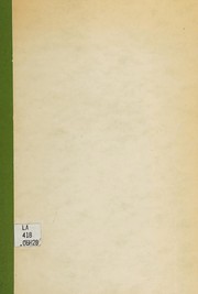 Cover of: An index to the material bearing on higher education contained in J. G. Hodgins' Documentary history of education in Upper Canada (Ontario)