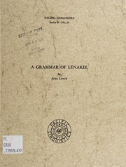 Cover of: A grammar of Lenakel by Lynch, John