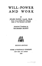 Cover of: Will-power and work